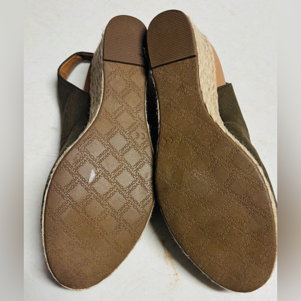 Vionic Coralina Size 11 Olive Espadrille Wedge Heel Slingback Sandal Casual Work - Picture 4 of 8